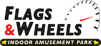 Flags & Wheels Indoor Racing logo